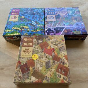 Magic Puzzle Company Set of 3 The Sunny City Mystic Maze Happy Isles 1000pc